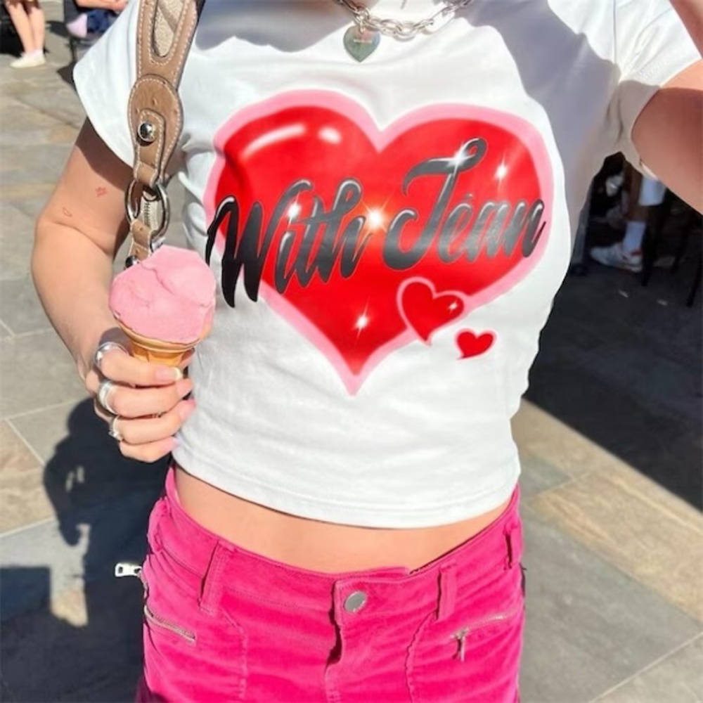 With Jean baby tee